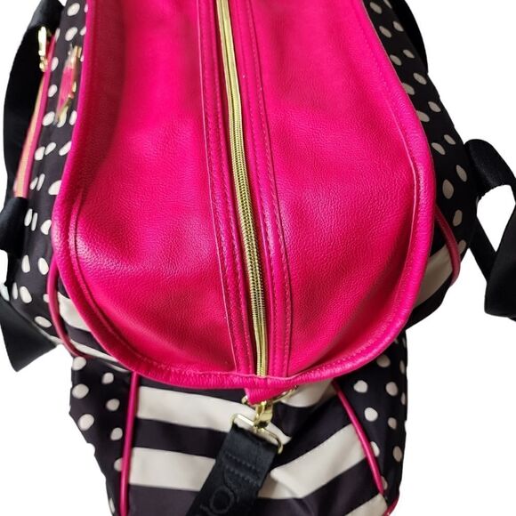 Betsey Johnson striped polka dot weekender duffel bag - Picture 8 of 14